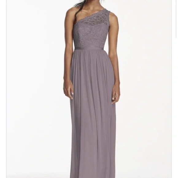 David's Bridal | Dresses | Davids Bridal Bridesmaid Dress One Shoulder  Dusty Lavender | Poshmark